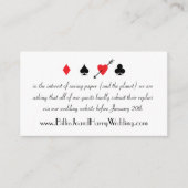 Liebe Struck Casino Wedding Online RSVP Card Begleitkarte (Vorderseite)
