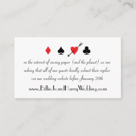 Liebe Struck Casino Wedding Online RSVP Card Begleitkarte