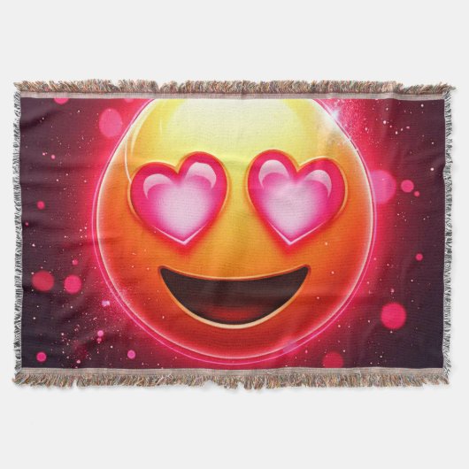 Liebe Struck Emoji Hearts Glow Decke (Vorderseite)
