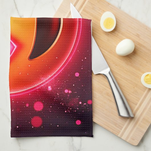 Liebe Struck Emoji Hearts Glow Geschirrtuch (Viertel Falte)