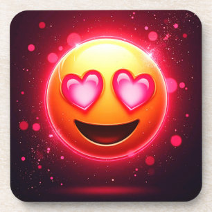 Liebe Struck Emoji Hearts Glow Getränkeuntersetzer