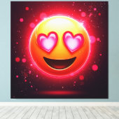Liebe Struck Emoji Hearts Glow Leinwanddruck (Insitu (Holzboden))