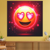 Liebe Struck Emoji Hearts Glow Leinwanddruck (Insitu (Wohnzimmer))