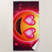 Liebe Struck Emoji Hearts Glow Strandtuch (Vorderseite)