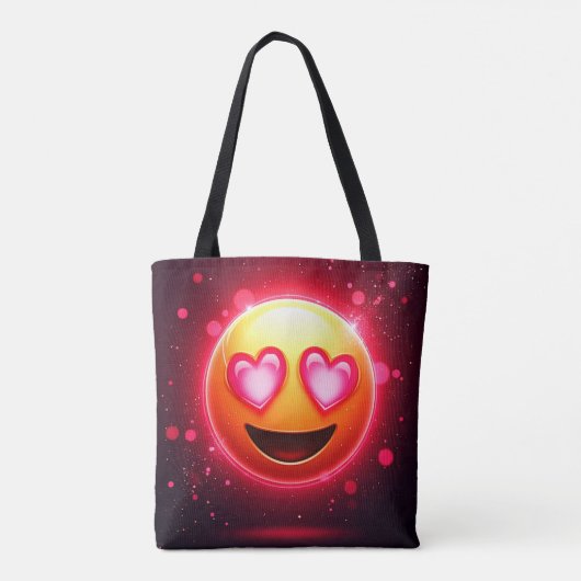 Liebe Struck Emoji Hearts Glow Tasche (Rückseite)