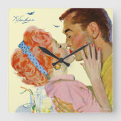 Liebe-Struck Quadratische Wanduhr (Vorderseite)