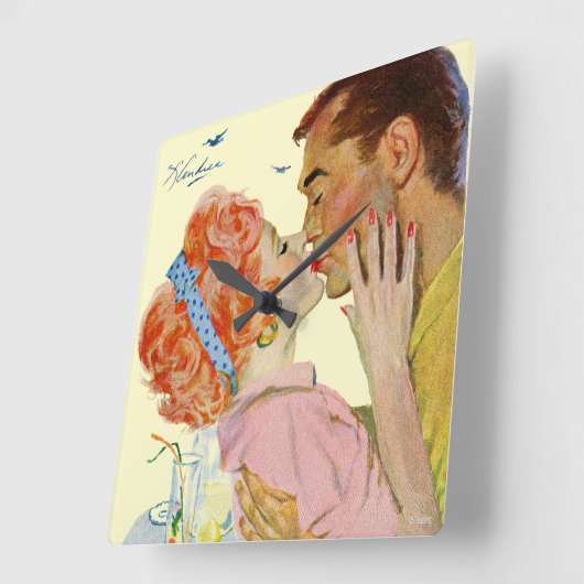 Liebe-Struck Quadratische Wanduhr (Winkel)