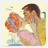 Liebe-Struck Quadratischer Aufkleber (Vorderseite)