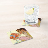 Liebe-Struck Rechteckiger Pappuntersetzer (Vor Ort)