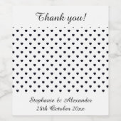 LIEBE STUCK SCHWARZ HERZWEISS ZURÜCK WEINETIKETT (Einzelnes Label)