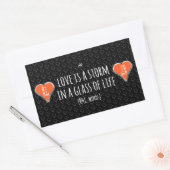 Liebe Sturmgedicht, rechteckiger Aufkleber (Umschlag)