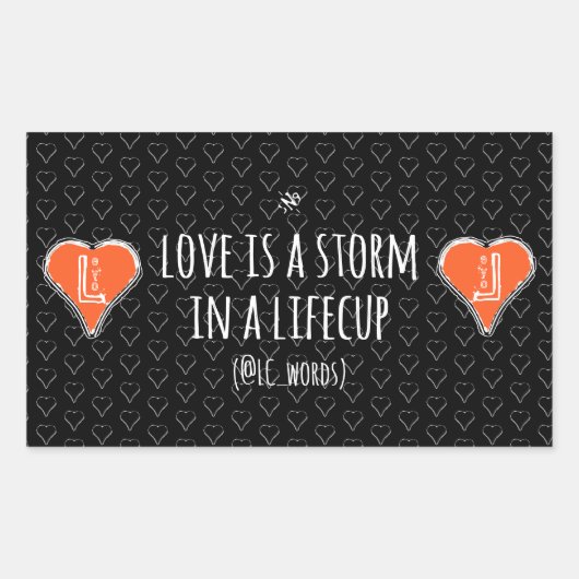 Liebe Sturmgedicht, rechteckiger Aufkleber (Vorderseite)