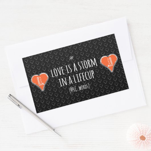 Liebe Sturmgedicht, rechteckiger Aufkleber (Umschlag)