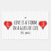 Liebe Sturmgedicht, rechteckiger Aufkleber (Vorderseite)