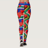 LIEBE SÜDAFRIKA Rote Herzen führen Ihre RACE Custo Leggings (Rückseite)