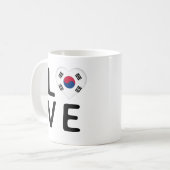 Liebe - Südkoreanische Flagge Kaffeetasse (Vorderseite Links)