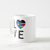 Liebe - Südsudan-Flagge Kaffeetasse (Vorderseite Links)