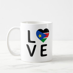 Liebe - Südsudan-Flagge Kaffeetasse