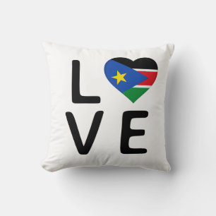 Liebe - Südsudan-Flagge Kissen