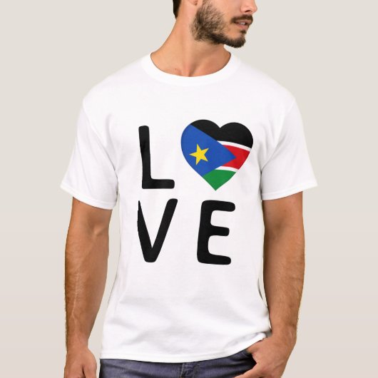 Liebe - Südsudan-Flagge T-Shirt (Vorderseite)