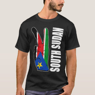Liebe Südsudan mit sudanesischer Flagge im Handgep T-Shirt