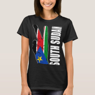 Liebe Südsudan mit sudanesischer Flagge im Handgep T-Shirt