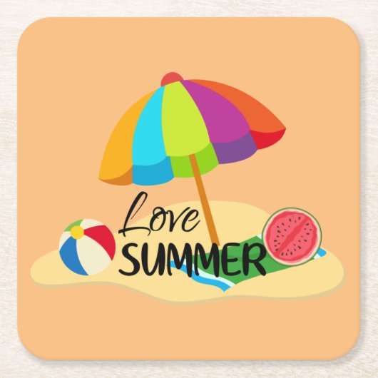 Liebe Summer Rechteckiger Pappuntersetzer (Vorderseite)