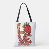 Liebe Summer Strawberry Tote Bag | Hello Summer Ba Tasche (Rückseite)