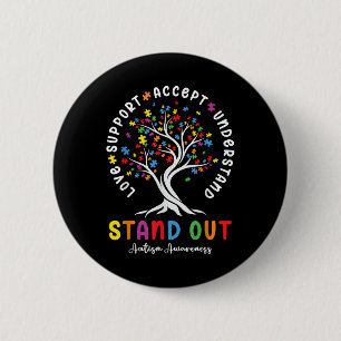 Liebe Support Akzeptieren Sie Autismus Awareness A Button