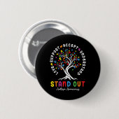 Liebe Support Akzeptieren Sie Autismus Awareness A Button (Vorne & Hinten)