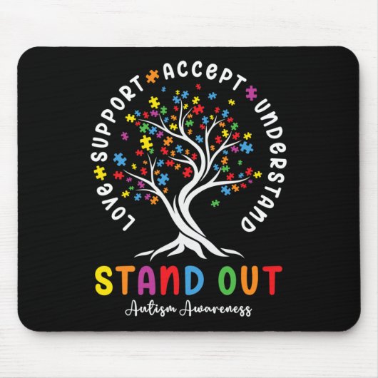Liebe Support Akzeptieren Sie Autismus Awareness A Mousepad (Vorne)
