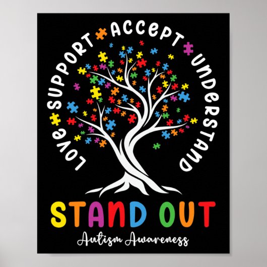 Liebe Support Akzeptieren Sie Autismus Awareness A Poster (Vorne)