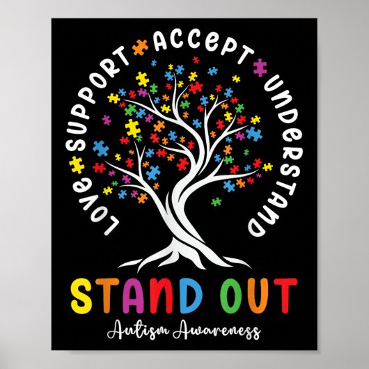 Liebe Support Akzeptieren Sie Autismus Awareness A Poster (Vorne)