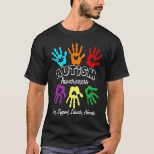 Liebe Support Erziehung Advocate Hände Puzzle Auti T-Shirt