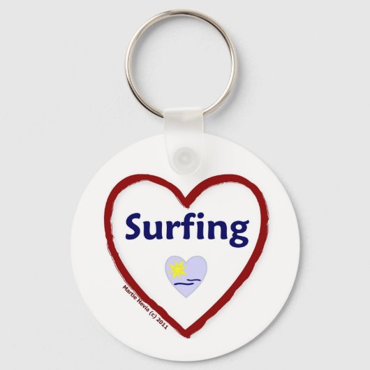 Liebe Surfen Schlüsselanhänger (Vorderseite)