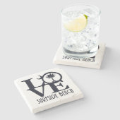 LIEBE Surfside Beach SC Steinuntersetzer (Seitenansicht)