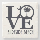 LIEBE Surfside Beach SC Steinuntersetzer (Vorderseite)