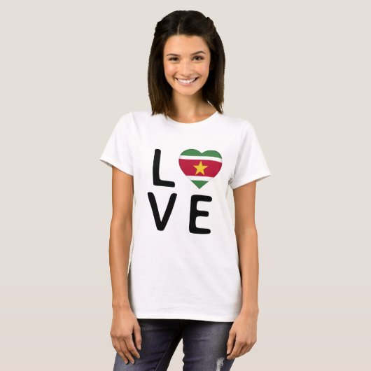 Liebe - Suriname-Flagge T-Shirt (Vorne ganz)