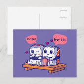 Liebe Sushi Couple Postcard Postkarte (Vorne/Hinten)