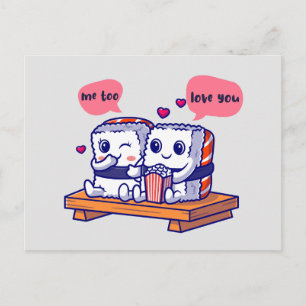Liebe Sushi Couple Postcard Postkarte