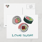 Liebe Sushi Postkarte (Vorne/Hinten)