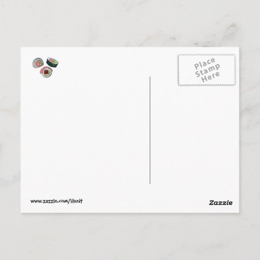 Liebe Sushi Postkarte (Rückseite)