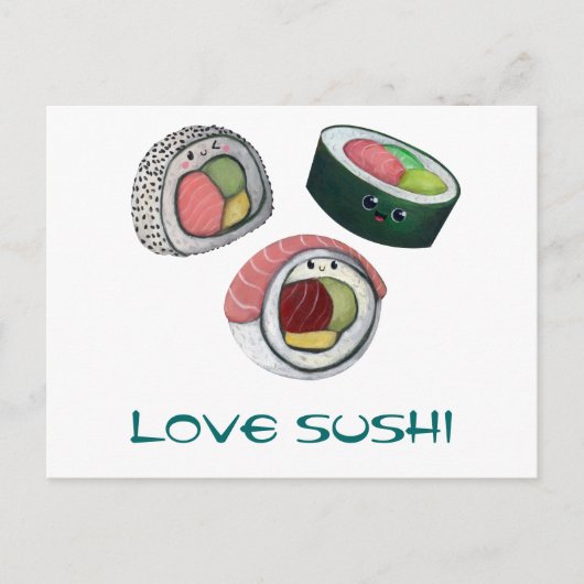 Liebe Sushi Postkarte (Vorderseite)