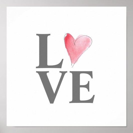 LIEBE Süß Herz Rosa Zeitlose Kunst Valentine Poster (Vorne)