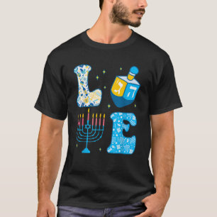Liebe süße Chanukka Dreidel Menora Chanukah jüdisc T-Shirt
