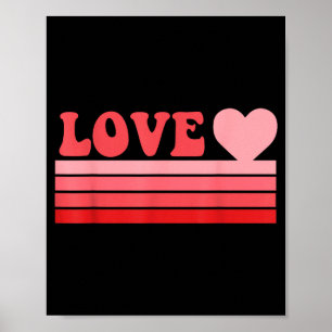 Liebe Süße Herz Vintage Valentinstag Grafik T-Shir Poster