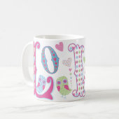 Liebe-süße kleine Eulen im Gingham Kaffeetasse (Vorderseite Links)