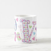 Liebe-süße kleine Eulen im Gingham Kaffeetasse (Mittel)