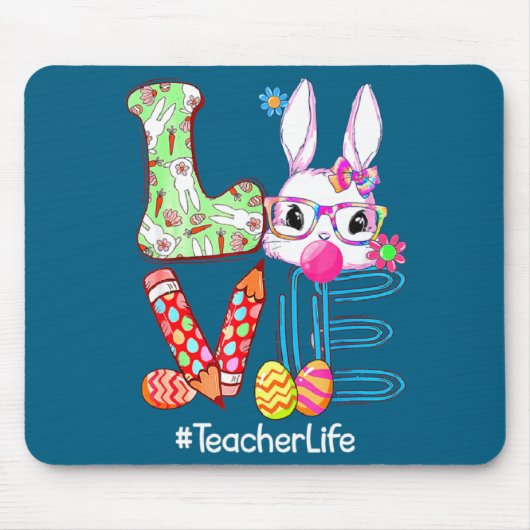 Liebe Süße Ostern Lehrer Leben Hase Ostern Mousepad (Vorne)