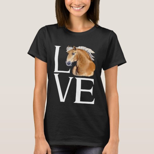 Liebe Süßer Haflinger Pferd T-Shirt (Vorderseite)